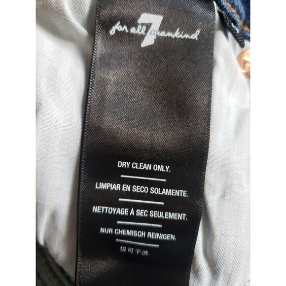 7 For All Mankind Jean Women 24 Alexa Cropped Trouser Floral Embroided Wide Leg - Picture 9 of 9